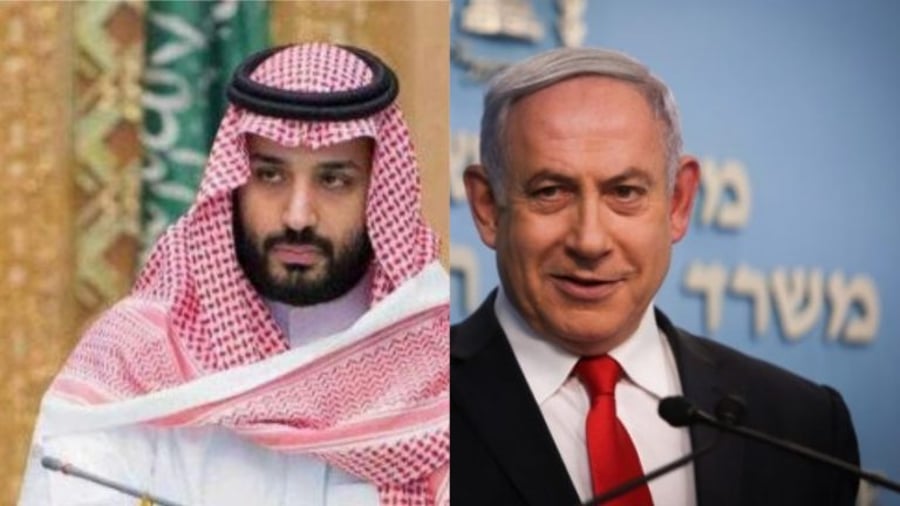 Netanyahu and the leader of Saudi Arabia Mohammed bin Salman