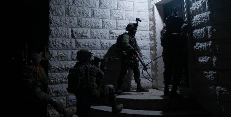 The soldiers in the night activity