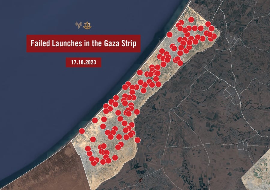 Infographic of failed launches in Gaza