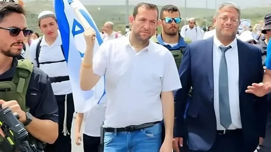 Samaria Council Leader Yossi Dagan and minister Ben Gvir.