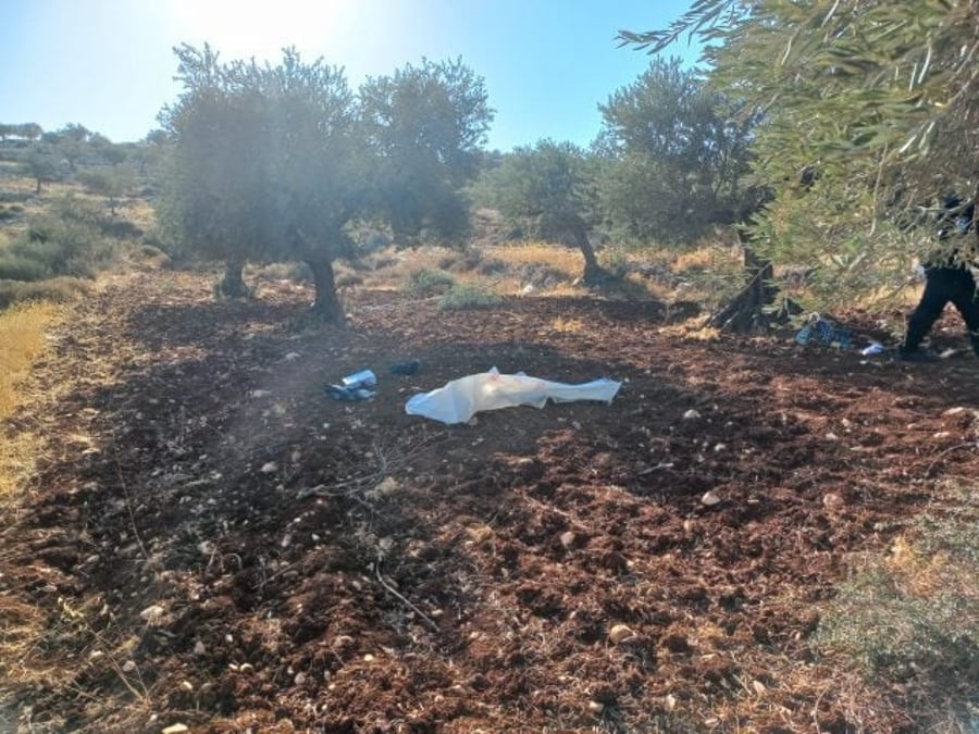 The scene of the attack in Binyamin