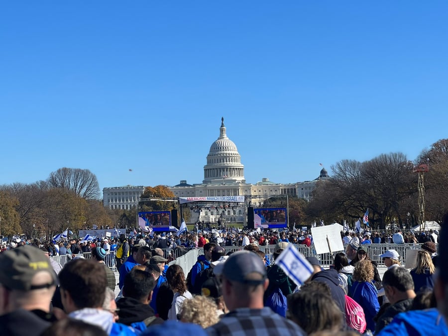 A sea of Israel supporters.