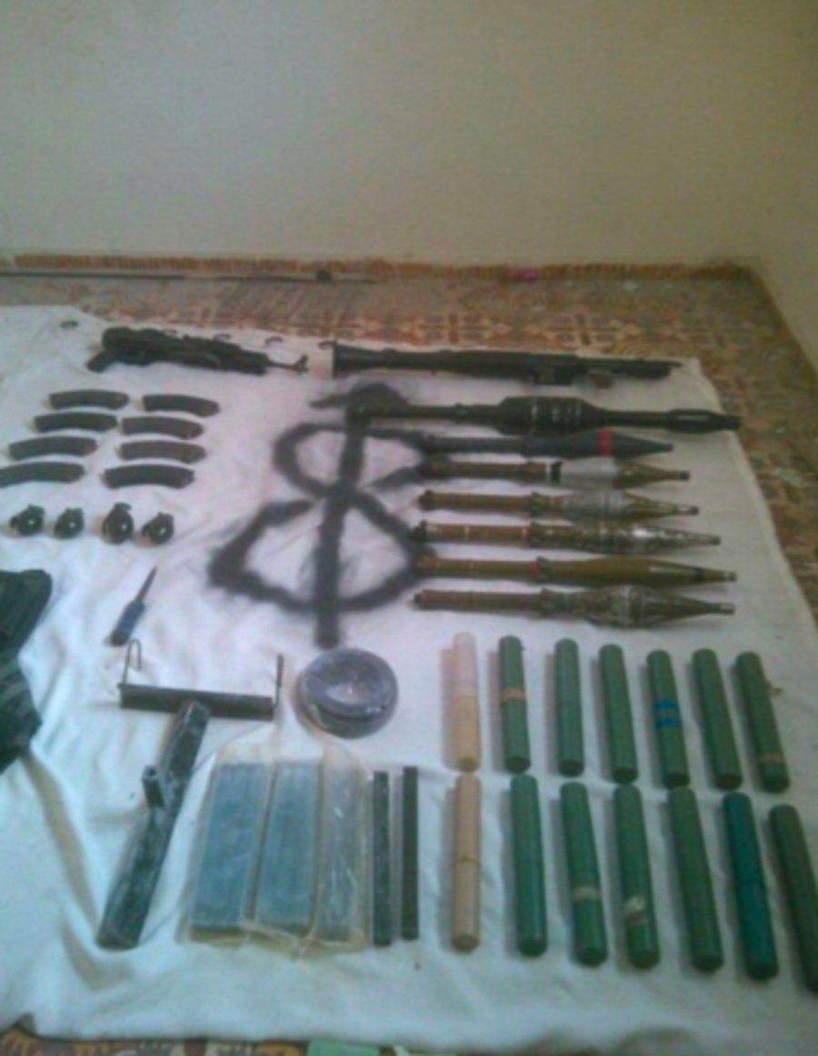 Weapons found in Gaza tunnels.