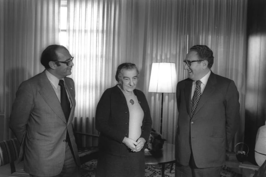Kissinger, Golda Meir and Israel's ambassador to the US Simcha Dinitz