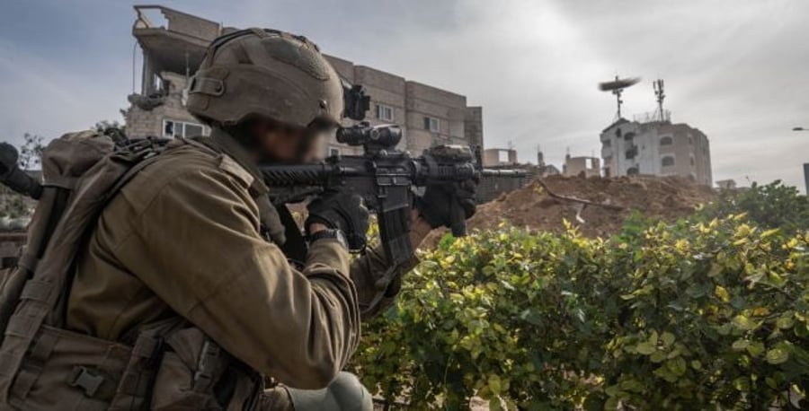 An IDF soldier in Khan Yunis, Gaza.