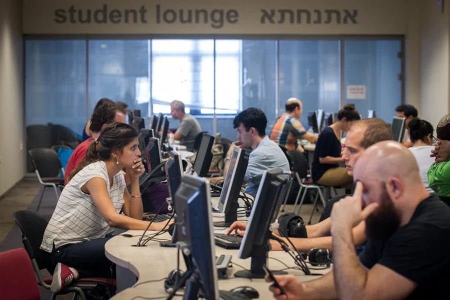 Students at the Hebrew University, archive