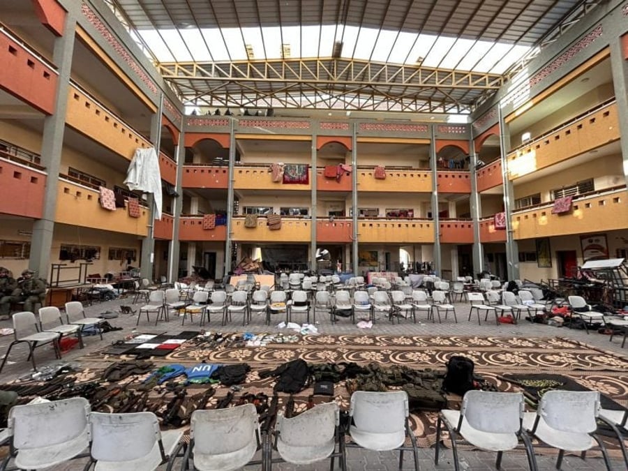 Weapons in a school in Gaza