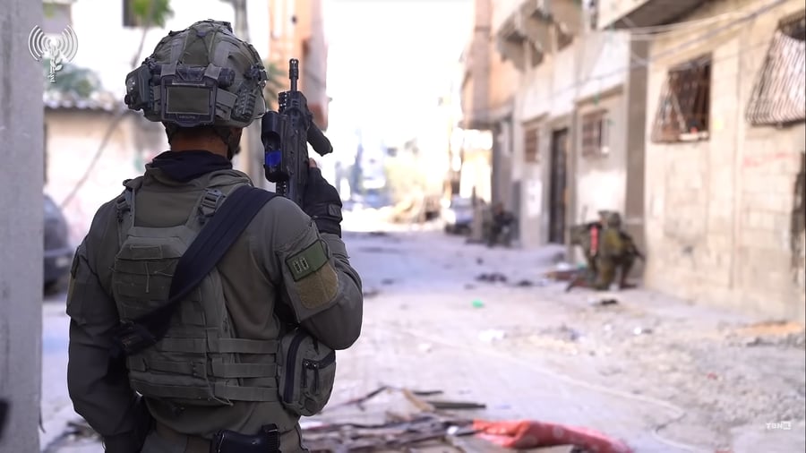 Screenshot from video, IDF soldiers in Gaza.