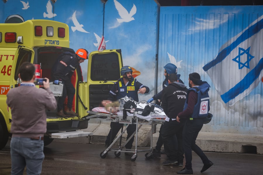 Wounded people arrive at Ziv Medical Center in Tzfat