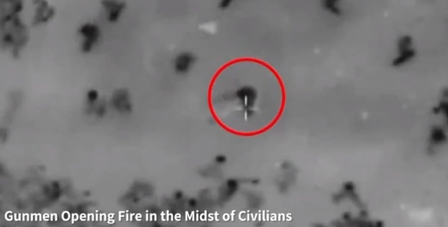 Hamas gunmen captured on film firing on civilians.