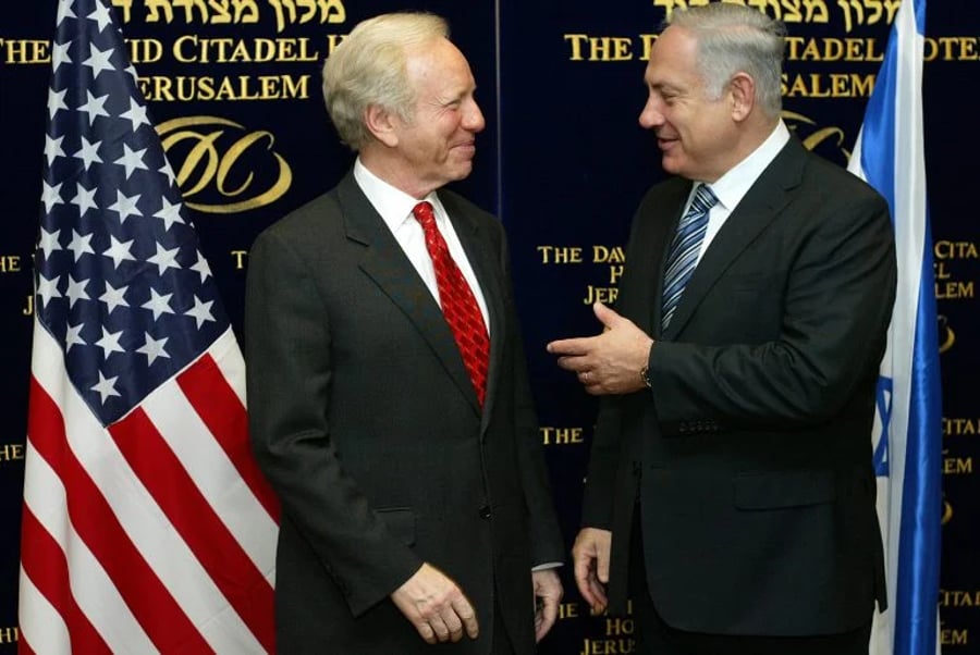 Joe Lieberman and Binyamin Netanyahu