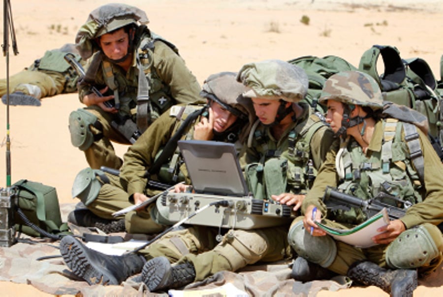 sraeli soldiers of the IDF Sky Rider unit during a training drill at the Tze'elim army base.