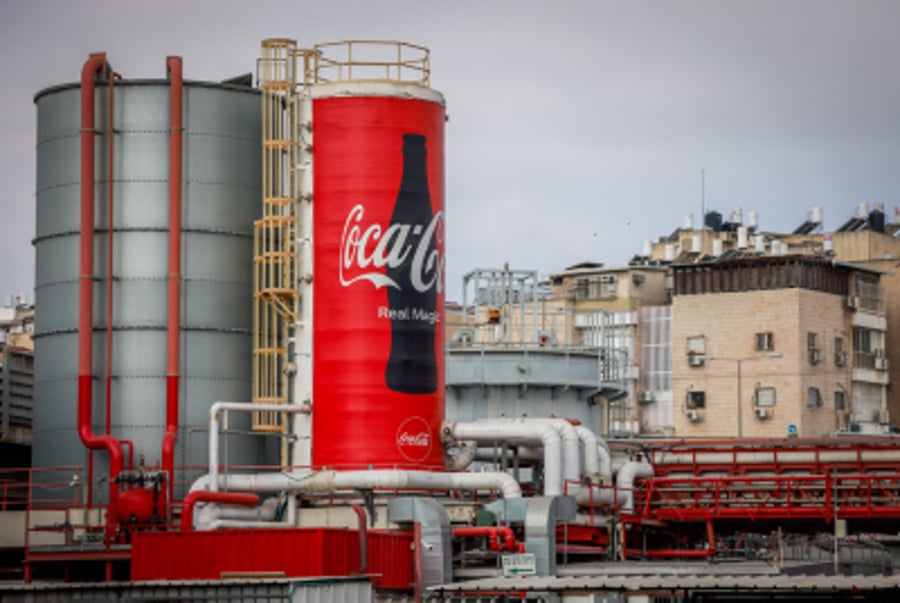 Coca-Cola factory in the central Israeli city of Bnei Brak, August 17, 2023. 