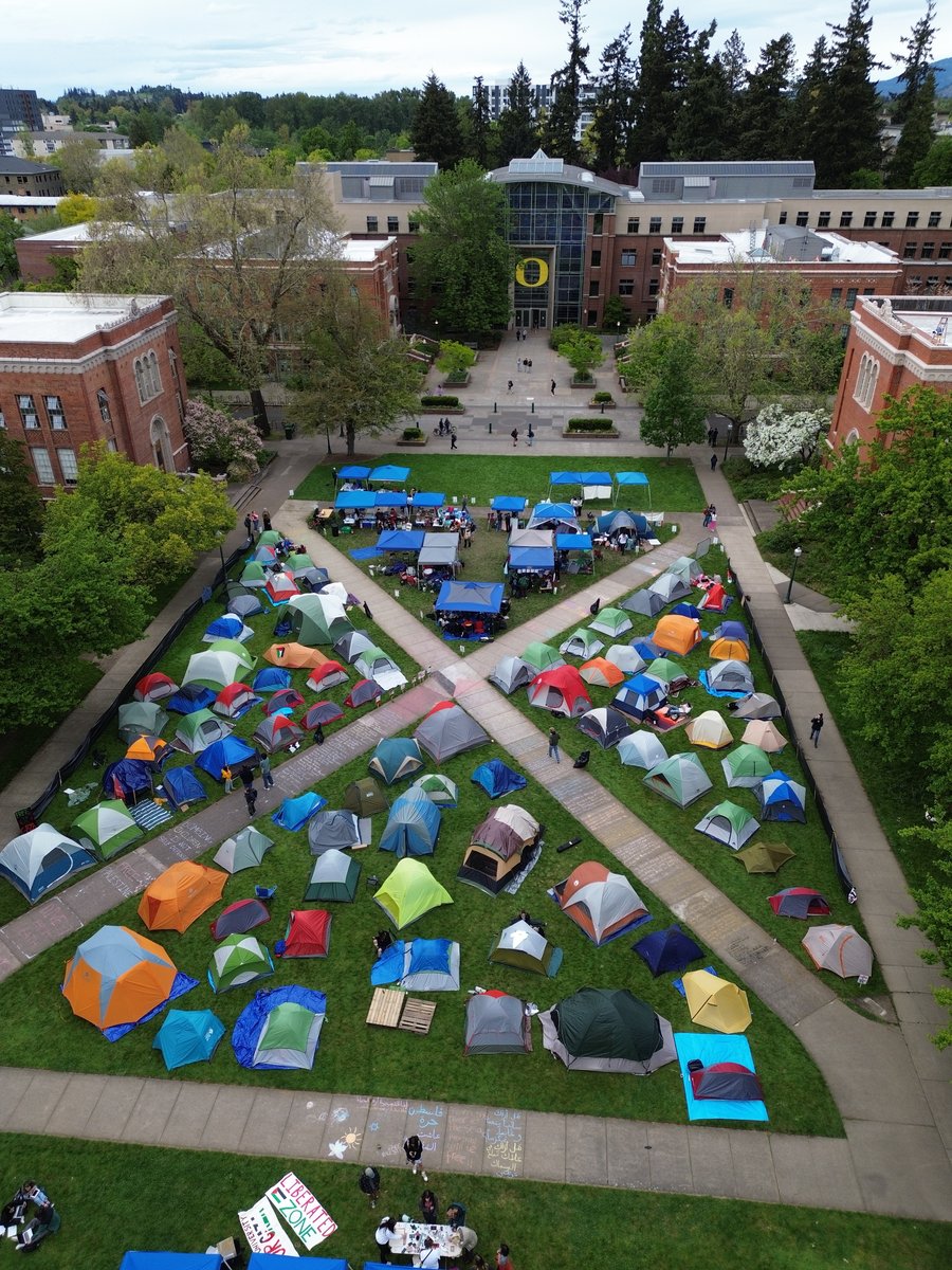 May 1, 2024: Protest Encampment for Ceasefire in Gaza and Free Palestine at University of Oregon