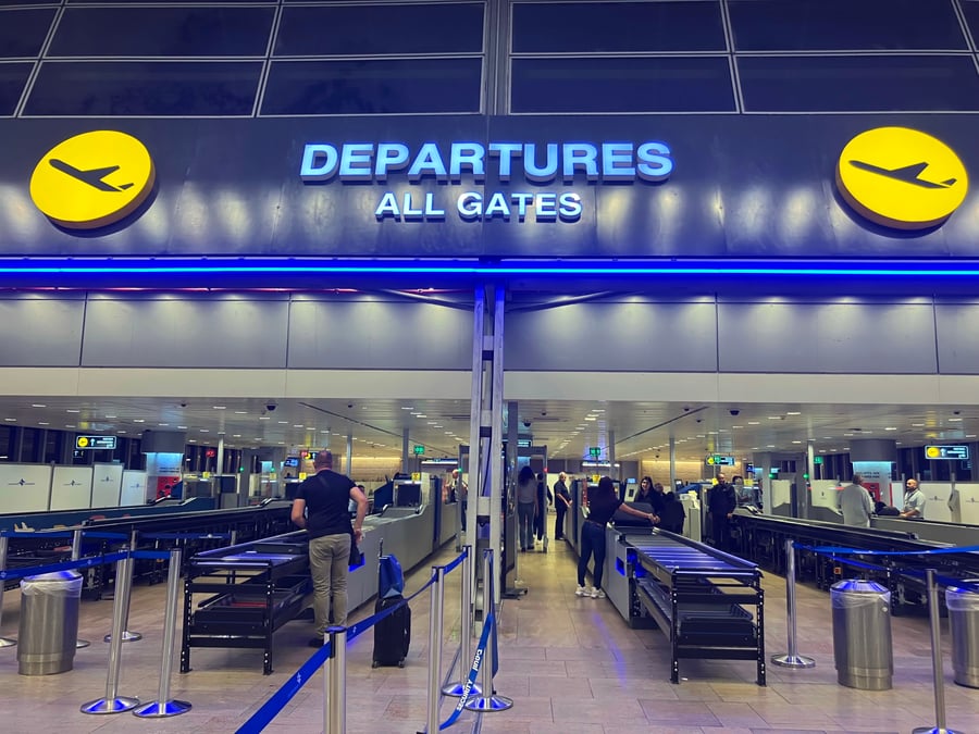 Ben Gurion Airport, departure area.