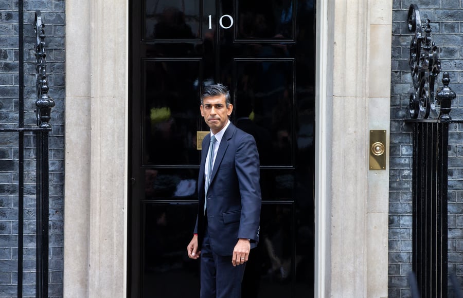 UK Prime Minister Rishi Sunak outside 10 Downing Street 