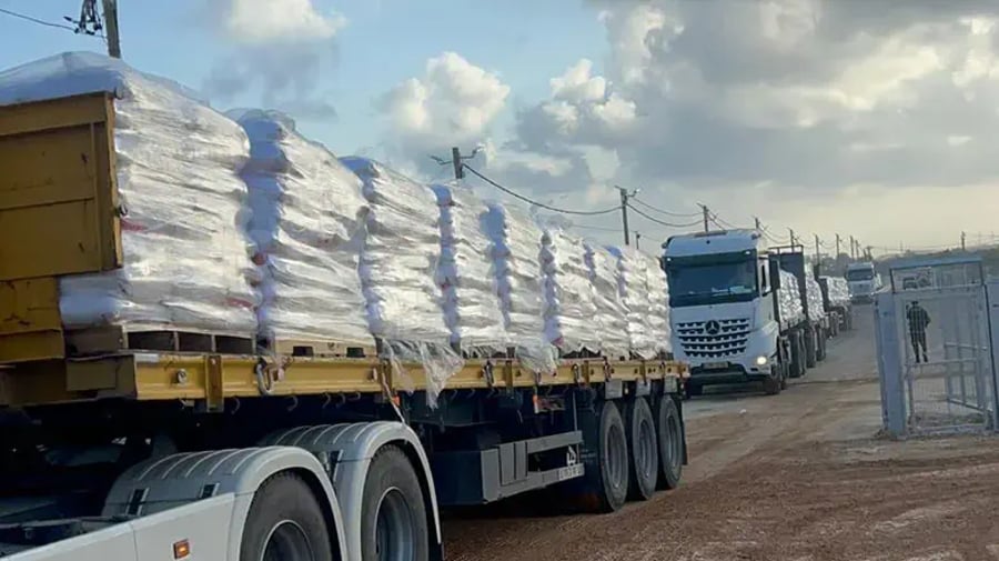 Trucks carrying humanitarian aid enter Gaza