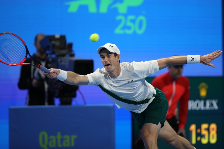 Andy Murray of Great Britain in action 