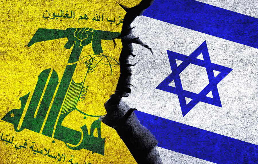 Hezbollah vs. Israel. Illustration.