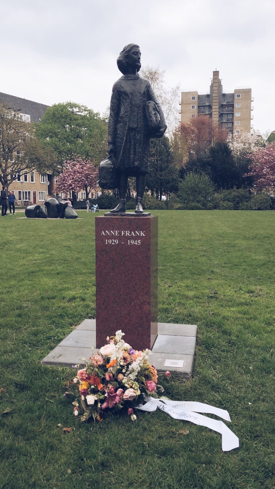 Anne Frank's statue in Amsterdam