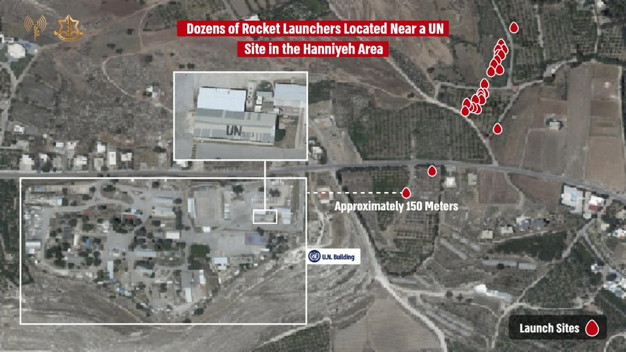 Rocket launchers near civilian areas.