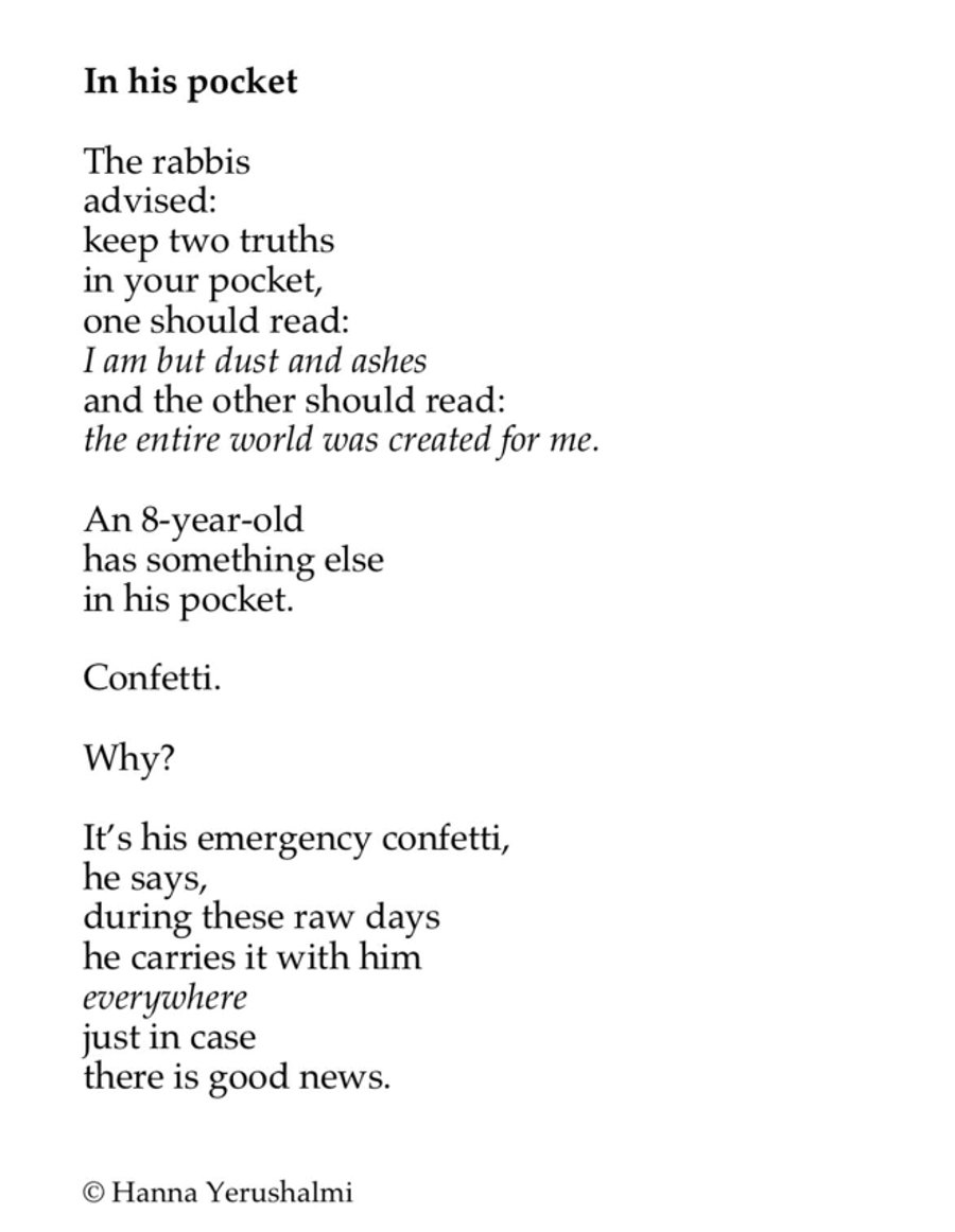 Gorgeous poem by Hannah Yerushalmi