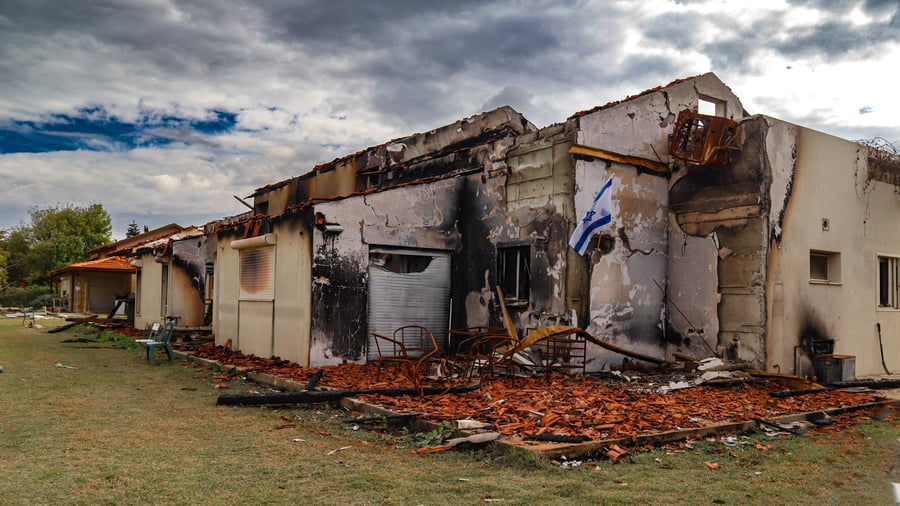 Ruins of houses from the October 7 attack