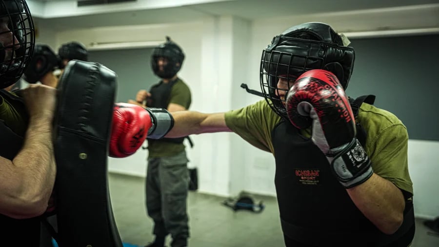 Haredi fighter training to be a border policeman