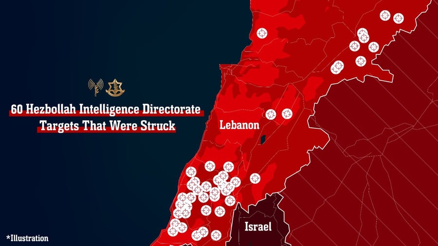 Hezbollah intelligence sites struck by the IDF.