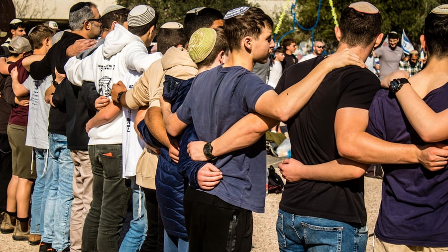 Israeli teenagers gather at Hostages Square in Tel Aviv in memory of Israeli hostages still in captivity in Gaza