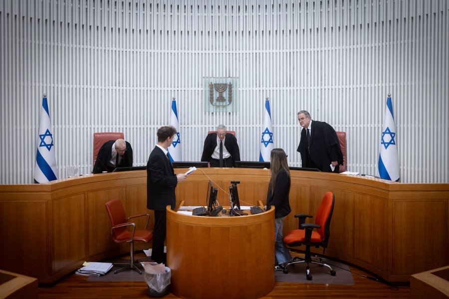 Supreme Court presiding over Tel Aviv prayer case.