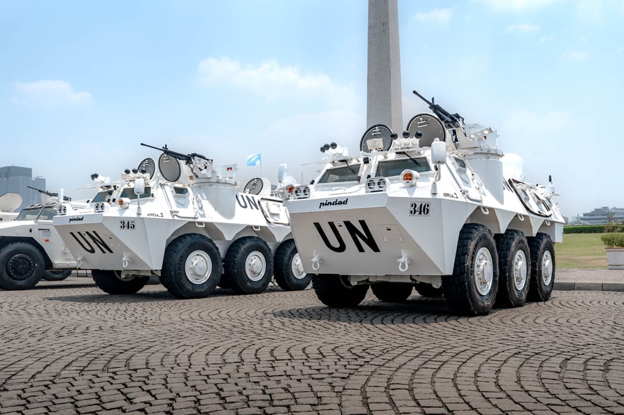 Photo of United Nations peacekeeping mission armoured personnel carrier 