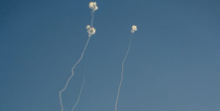 Rockets being intercepted