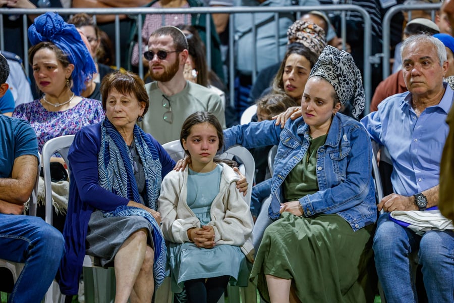 Family and friends of Israeli soldier Master sergeant (res.) Gilad Elmaliach, attend his funeral at Mount Herzl Military Cemetery in Jerusalem on October 27, 2024. He fell in battle in southern Lebanon