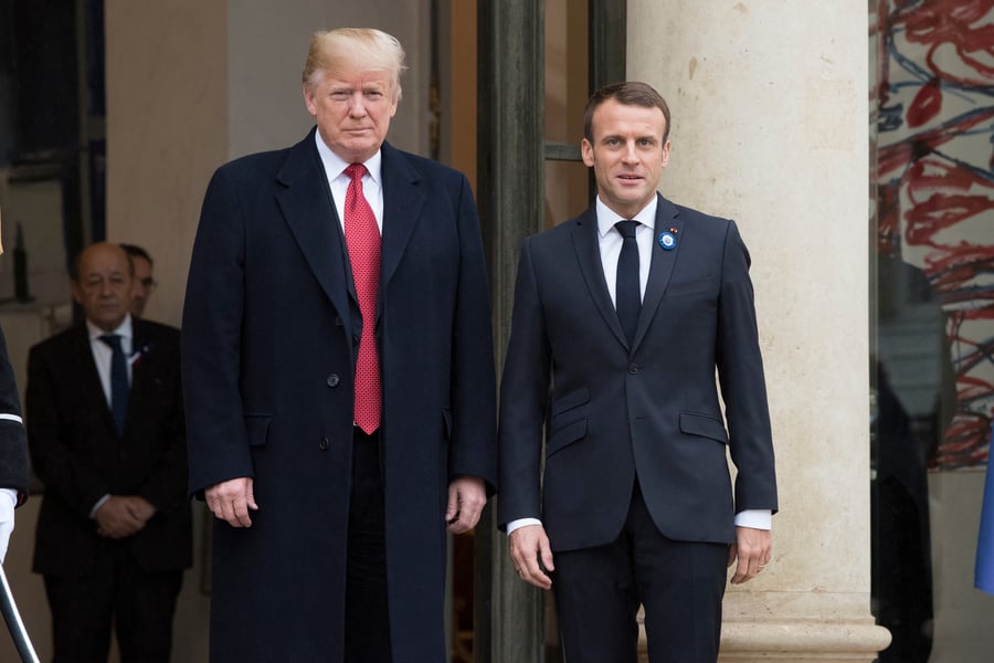 Donald Trump with Francois Macron