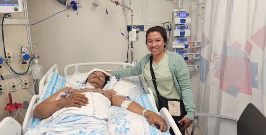 Chachai in hospital with his wife