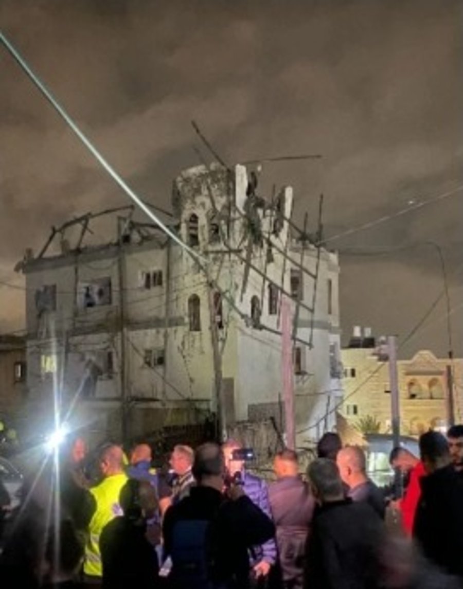 Ruins of building hit by Hezbollah rocket.