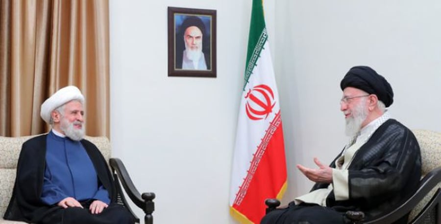 Ali Khamenei with Hezbollah's leader Naim Kassem