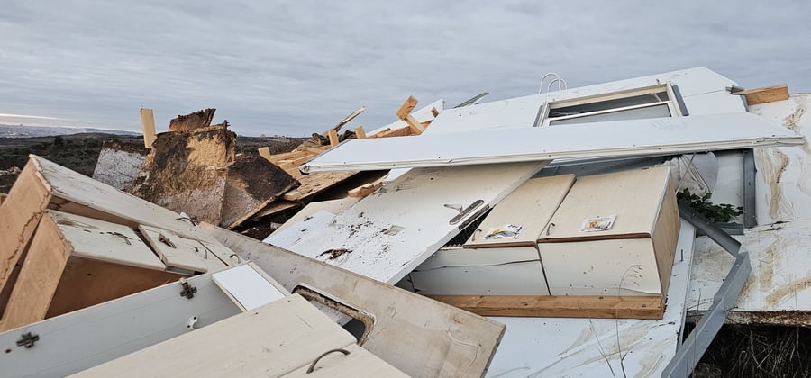 Destruction in Givat Or Ahuviyah