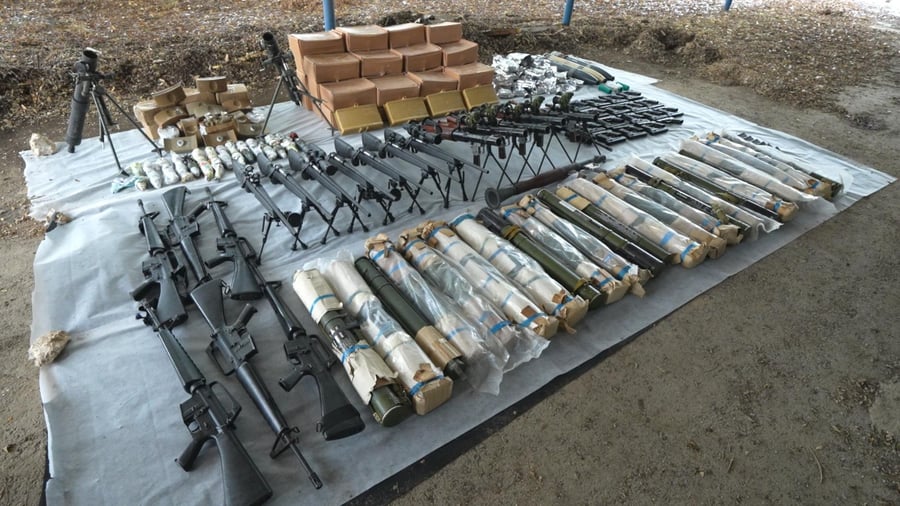 Weapons cache confiscated by the IDF