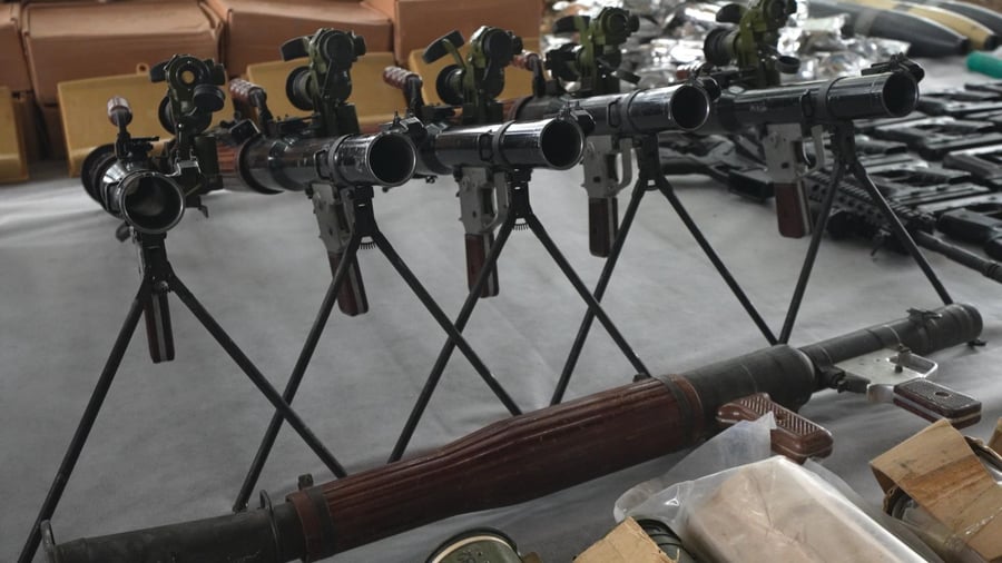 Huge weapons cache bound for the West Bank