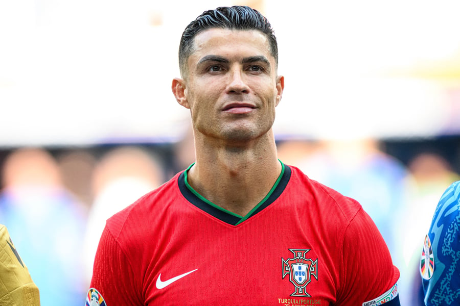 Cristiano Ronaldo at the football match of EURO 2024 Turkey vs Portugal at Signal Iduna Park 