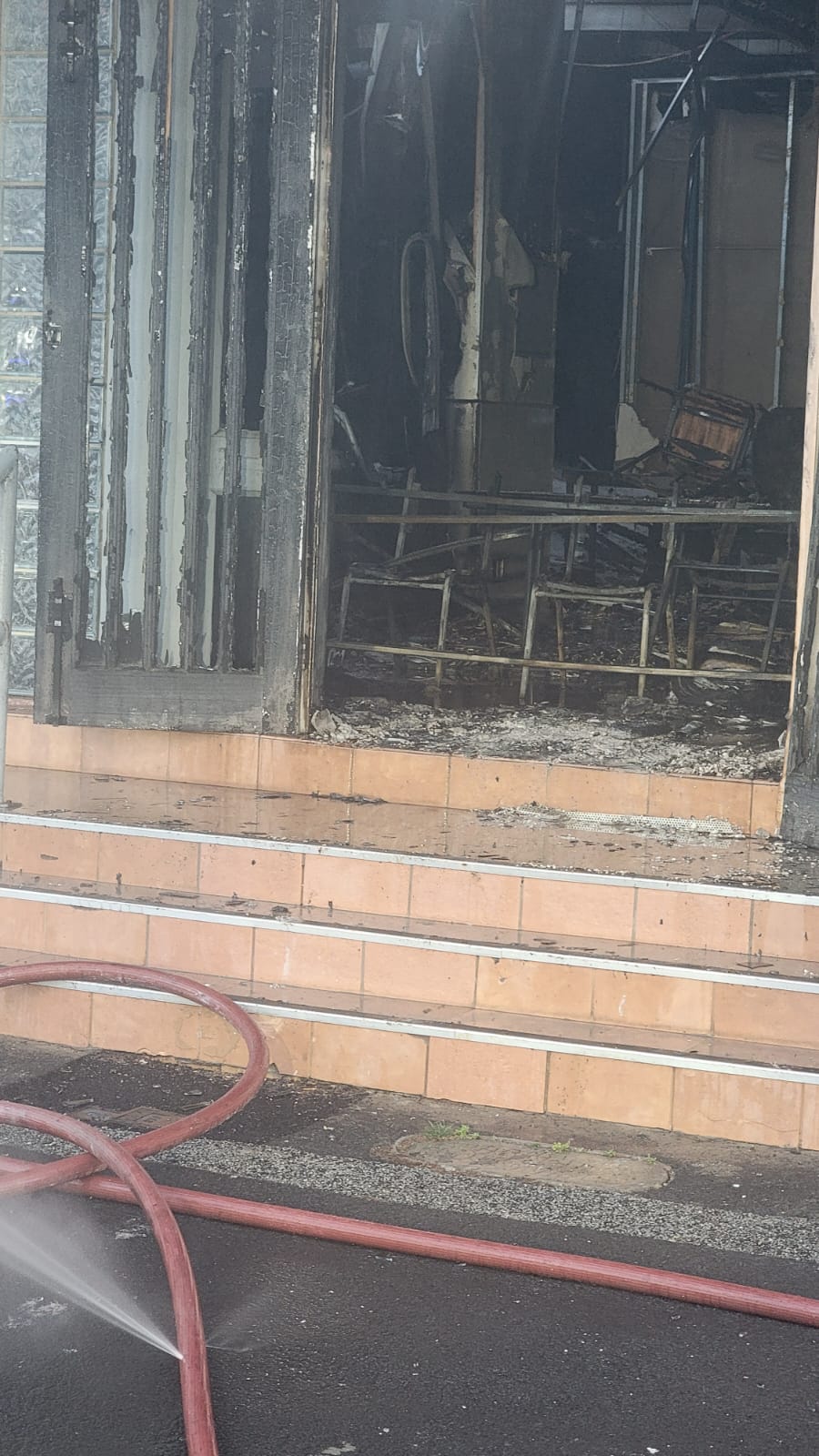 Scene of the arson attack on Adass Synagogue