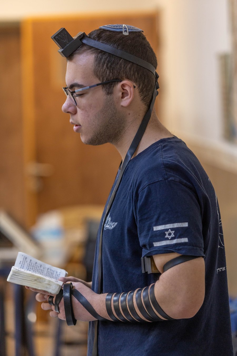 Jewish man at the Yeshivat Hesder Yerucham, in southern Israel