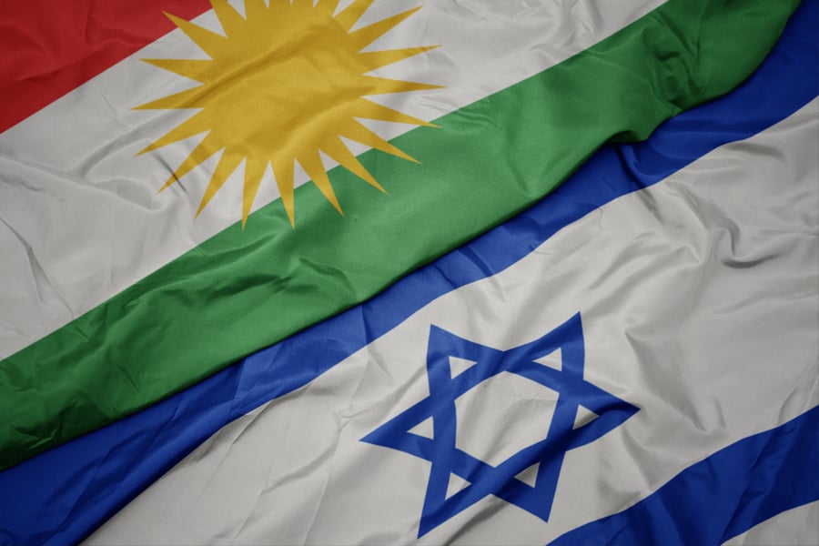 Israeli and Kurdish flags