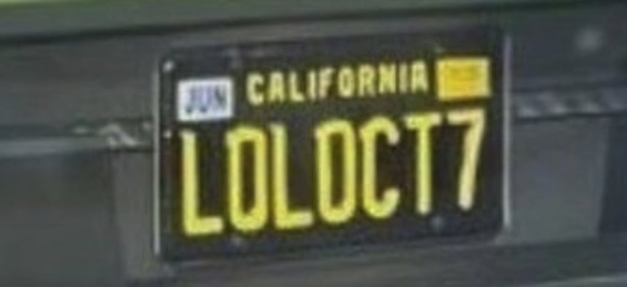 Offensive license plate