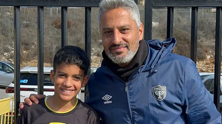 Yoav with Beitar Jerusalem coach, Barak Itzhaki