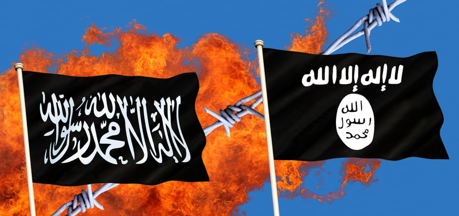 ISIS flags.