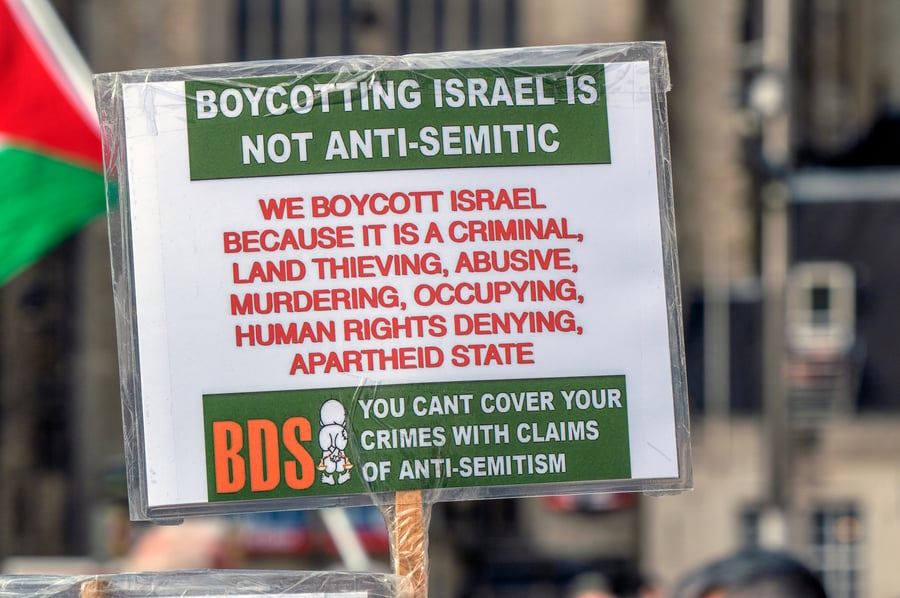 Billboard From The BDS Organization, Amsterdam, The Netherlands