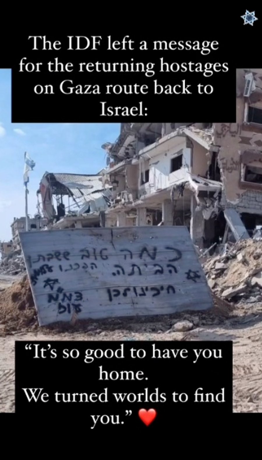 IDF soldiers leave heartwarming message for the hostages coming home.